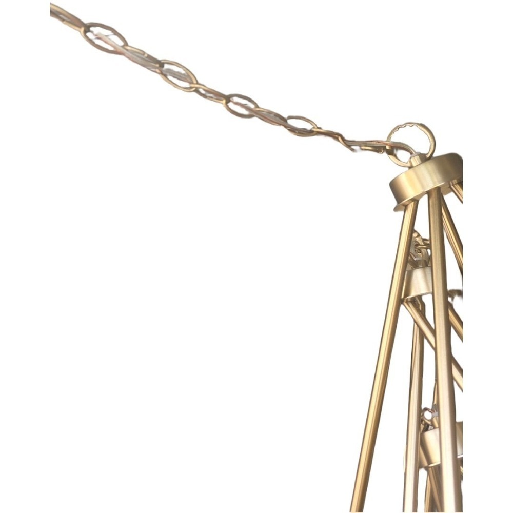 Capital Finn 6-Light Chandelier White Wash Wood Matte Brass Farmhouse Dining - Picture 9 of 10